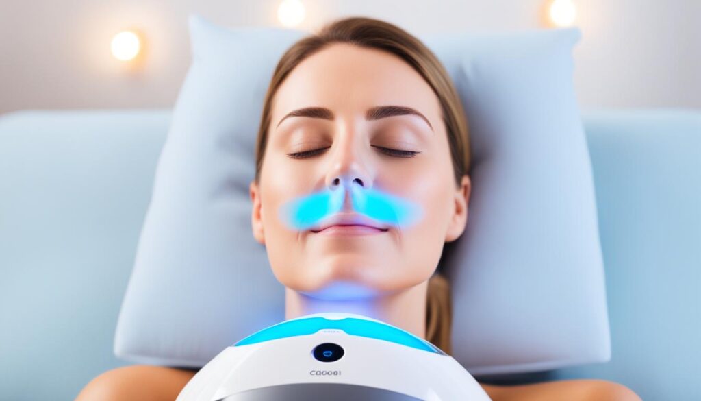 eye massager in use