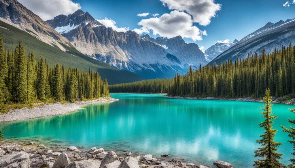 Turquoise lakes in Jasper National Park